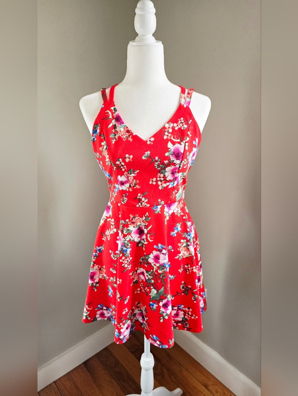 Red Floral Fit & Flare Sundress